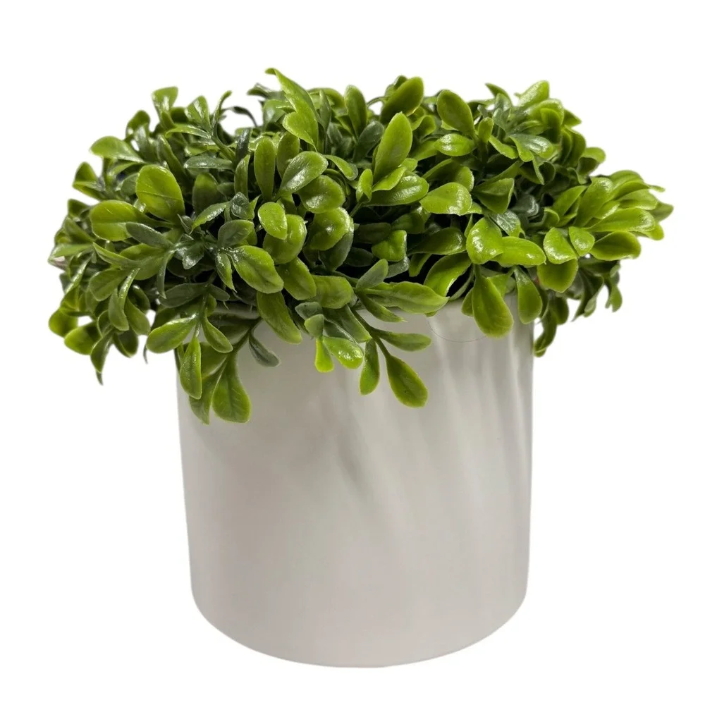 Artificial Green Potted Plant Faux Boxwood Topiary Table Decor Small‎